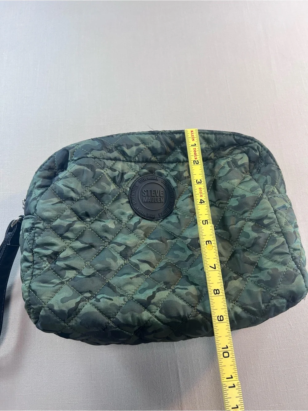 Steve Madden Large Quilted Camo Cosmetic Bag Travel Toiletry Organizer